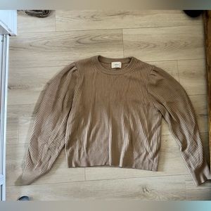 Tan warm sweater with bells sleeves